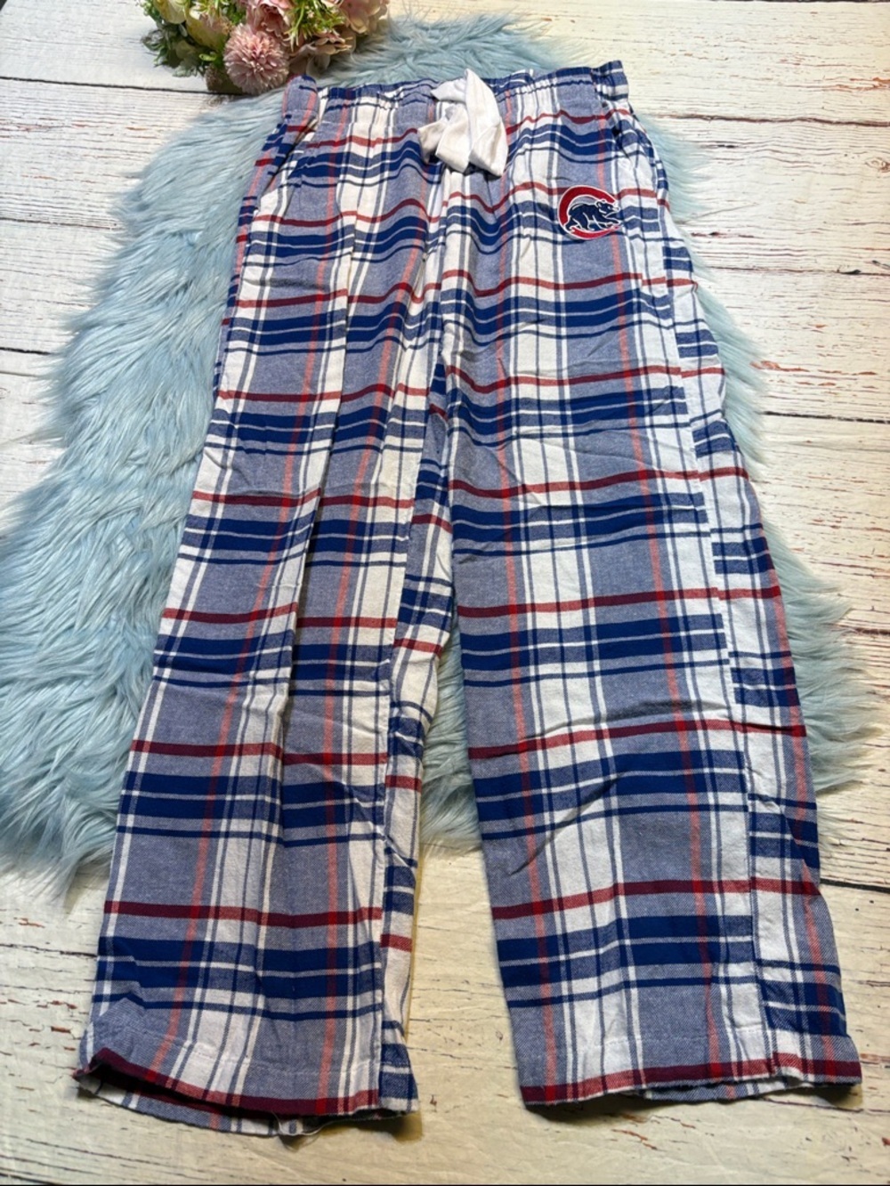 Genuine Merchandise MLB Chicago Cubs Plaid Pajama Pants sz S